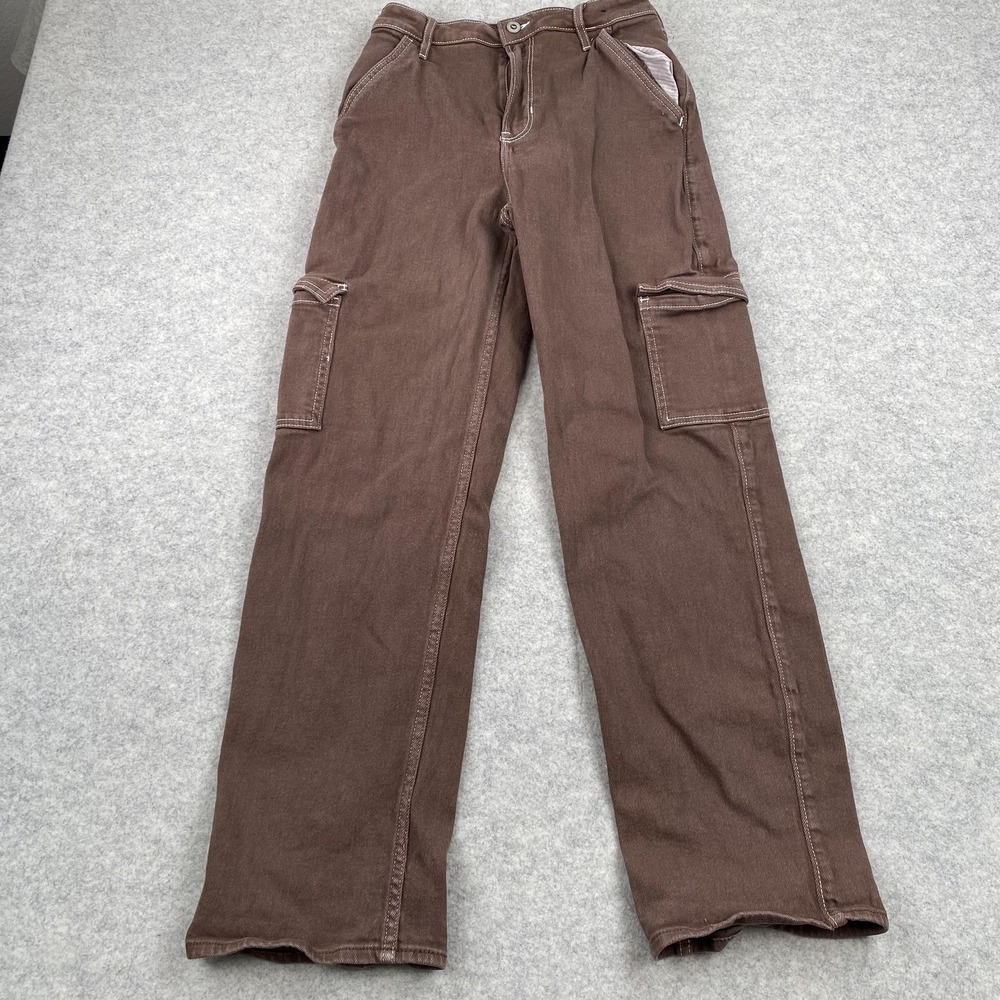 Hollister Ultra High Rise Dad Jeans Juniors 3R (25x28) Brown Cargo Straight